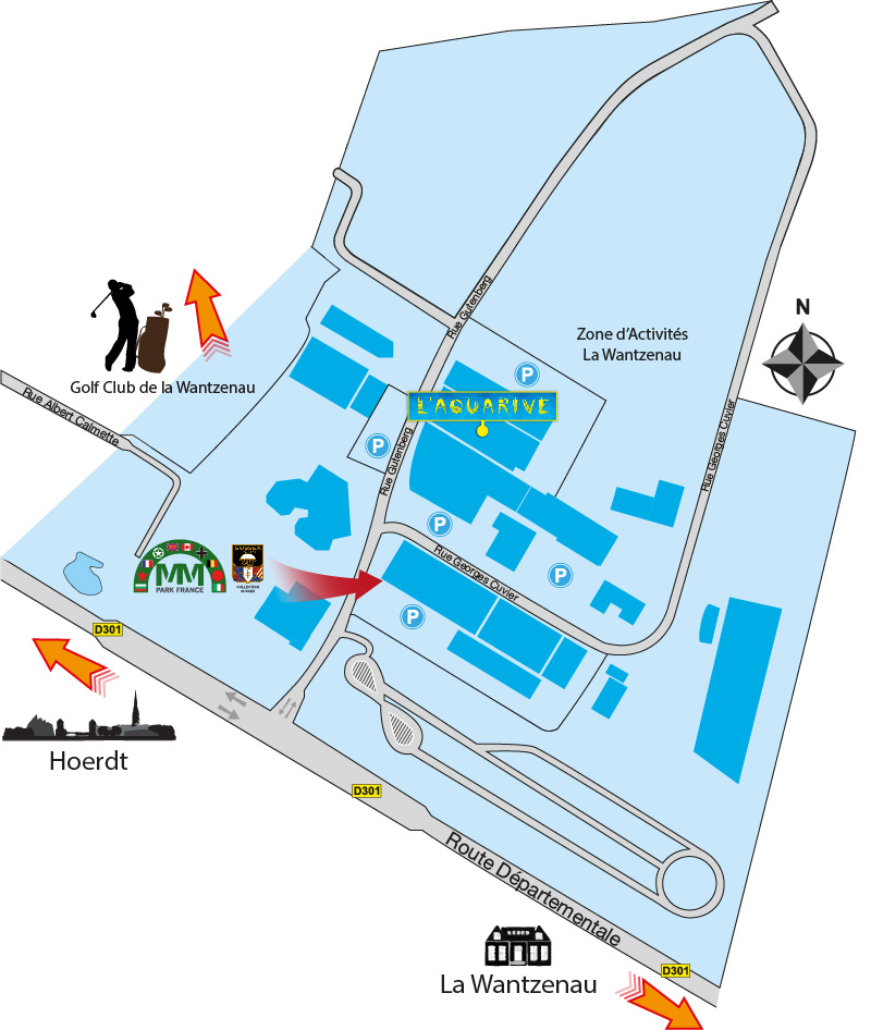 Plan d'accès à l'Aquarive